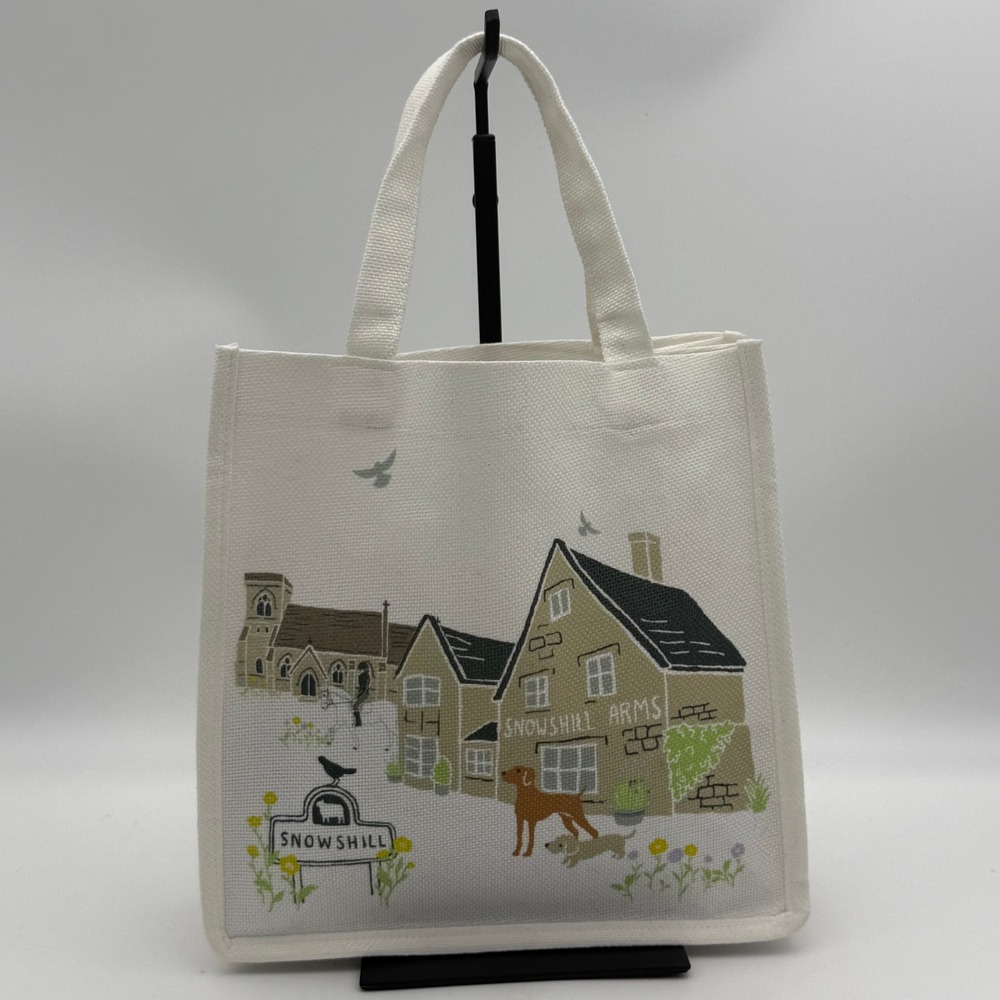 Snowshill Arms Cotswolds Village Canvas Tote Bag White Small Shopping Bag